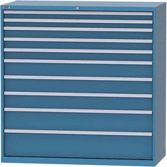 LISTA - 10 Drawer, 84 Compartment Bright Blue Steel Modular Storage Cabinet - Apex Tool & Supply