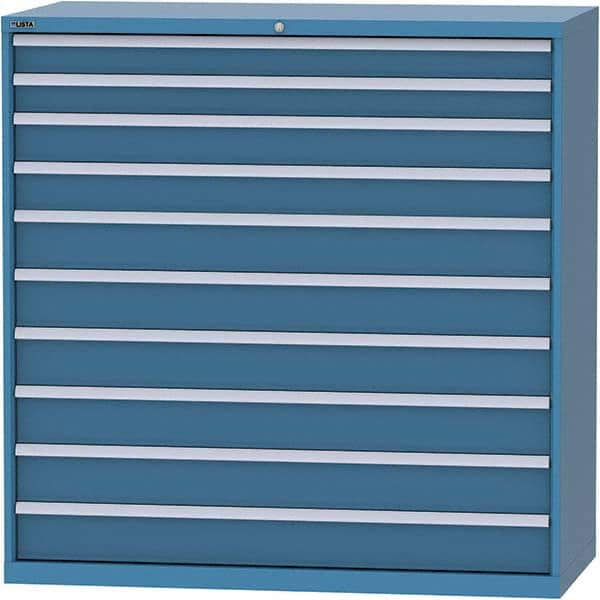 LISTA - 10 Drawer, 84 Compartment Bright Blue Steel Modular Storage Cabinet - Apex Tool & Supply