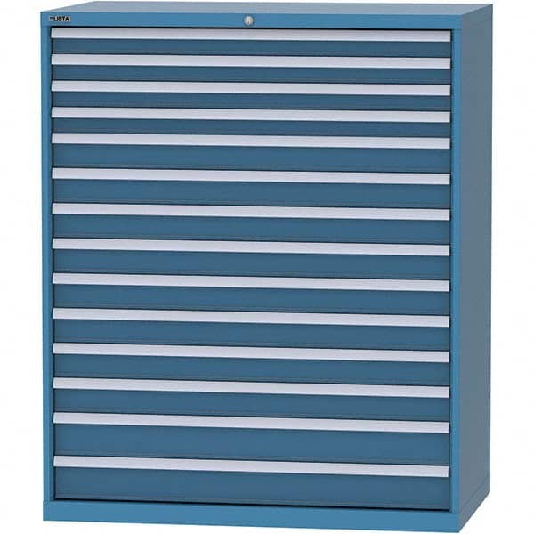 LISTA - 14 Drawer, 216 Compartment Bright Blue Steel Modular Storage Cabinet - Apex Tool & Supply