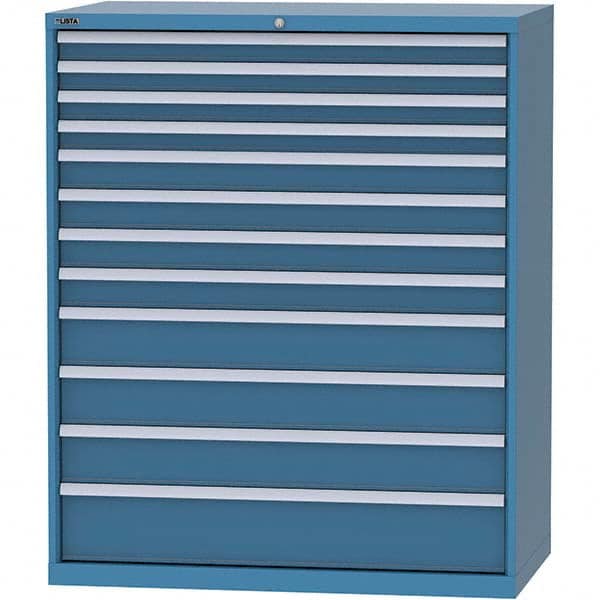 LISTA - 12 Drawer, 216 Compartment Bright Blue Steel Modular Storage Cabinet - Apex Tool & Supply