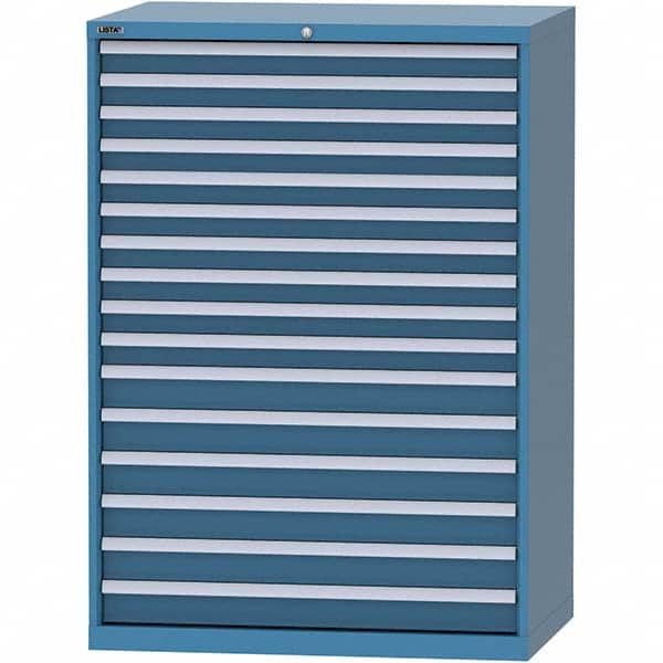 LISTA - 16 Drawer, 99 Compartment Bright Blue Steel Modular Storage Cabinet - Apex Tool & Supply
