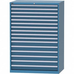 LISTA - 16 Drawer, 99 Compartment Bright Blue Steel Modular Storage Cabinet - Apex Tool & Supply