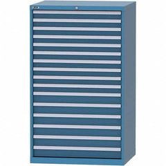 LISTA - 16 Drawer, 84 Compartment Bright Blue Steel Modular Storage Cabinet - Apex Tool & Supply