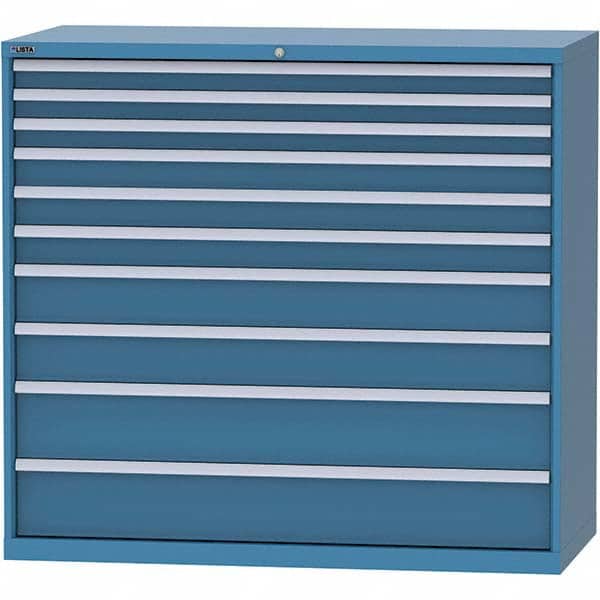 LISTA - 10 Drawer, 84 Compartment Bright Blue Steel Modular Storage Cabinet - Apex Tool & Supply