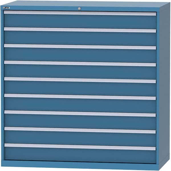 LISTA - 9 Drawer, 84 Compartment Bright Blue Steel Modular Storage Cabinet - Apex Tool & Supply
