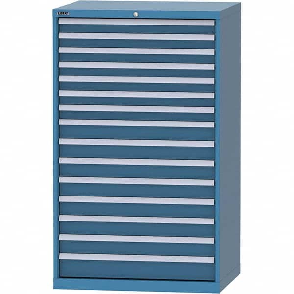 LISTA - 15 Drawer, 84 Compartment Bright Blue Steel Modular Storage Cabinet - Apex Tool & Supply