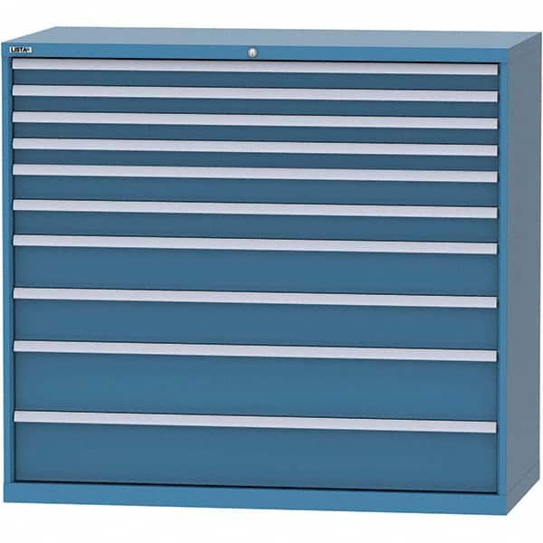 LISTA - 10 Drawer, 84 Compartment Bright Blue Steel Modular Storage Cabinet - Apex Tool & Supply