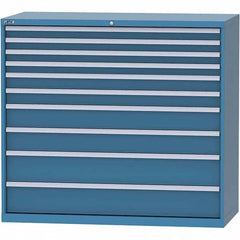 LISTA - 10 Drawer, 84 Compartment Bright Blue Steel Modular Storage Cabinet - Apex Tool & Supply