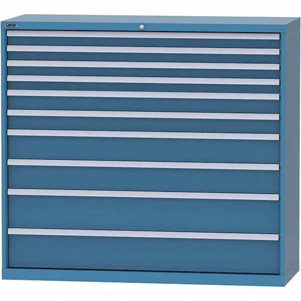LISTA - 10 Drawer, 84 Compartment Bright Blue Steel Modular Storage Cabinet - Apex Tool & Supply