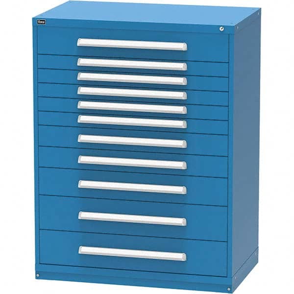 Vidmar - 11 Drawer, 45 Compartment Bright Blue Steel Modular Storage Cabinet - Apex Tool & Supply