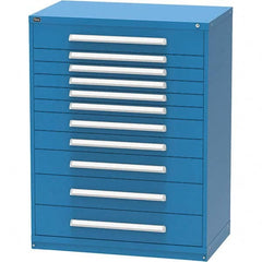 Vidmar - 11 Drawer, 45 Compartment Bright Blue Steel Modular Storage Cabinet - Apex Tool & Supply