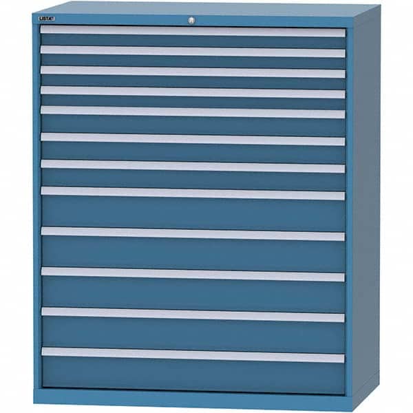 LISTA - 12 Drawer, 216 Compartment Bright Blue Steel Modular Storage Cabinet - Apex Tool & Supply