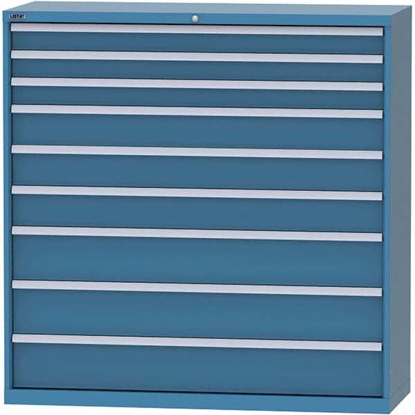 LISTA - 9 Drawer, 84 Compartment Bright Blue Steel Modular Storage Cabinet - Apex Tool & Supply