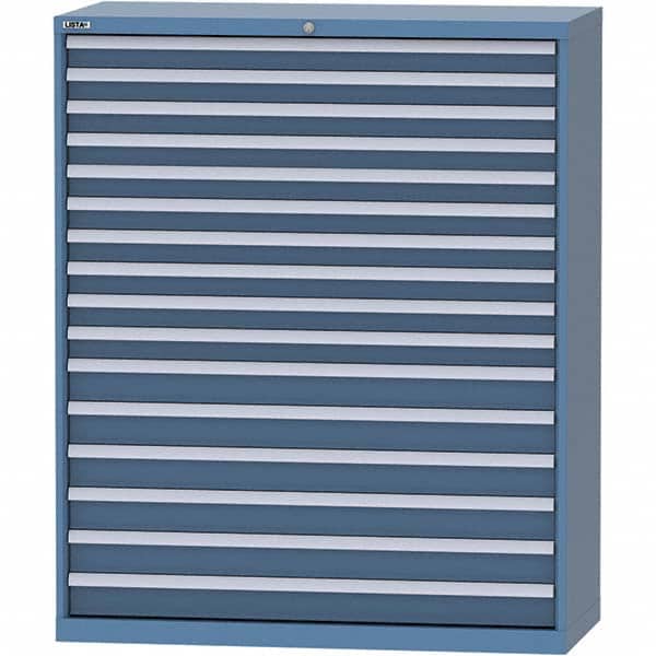 LISTA - 16 Drawer, 99 Compartment Bright Blue Steel Modular Storage Cabinet - Apex Tool & Supply