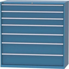 LISTA - 7 Drawer, 84 Compartment Bright Blue Steel Modular Storage Cabinet - Apex Tool & Supply