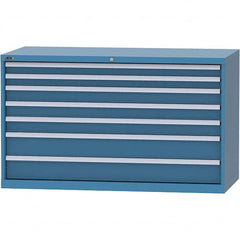 LISTA - 7 Drawer, 84 Compartment Bright Blue Steel Modular Storage Cabinet - Apex Tool & Supply