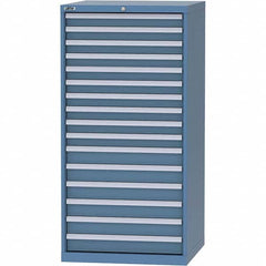 LISTA - 16 Drawer, 124 Compartment Bright Blue Steel Modular Storage Cabinet - Apex Tool & Supply