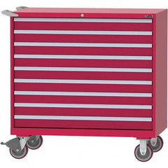 LISTA - 9 Drawer, 99 Compartment Red Steel Modular Storage Cabinet - Apex Tool & Supply