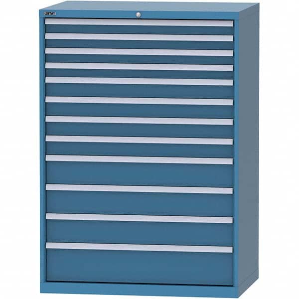 LISTA - 12 Drawer, 99 Compartment Bright Blue Steel Modular Storage Cabinet - Apex Tool & Supply