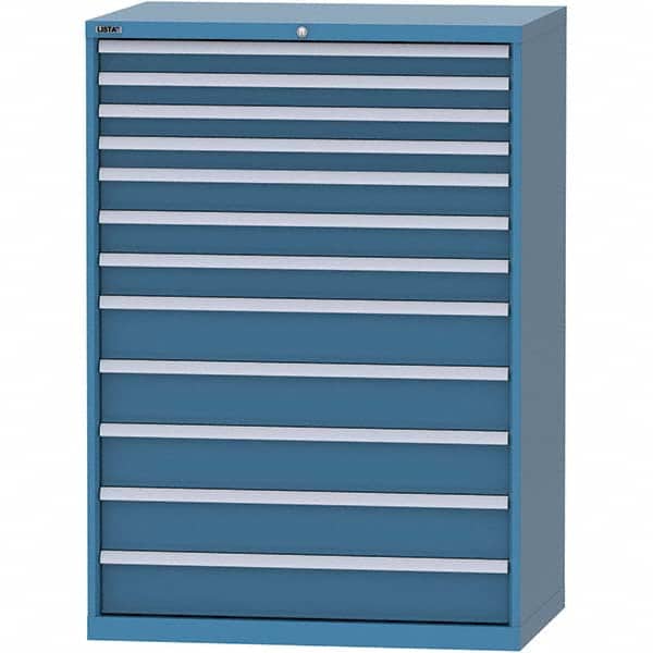 LISTA - 12 Drawer, 99 Compartment Bright Blue Steel Modular Storage Cabinet - Apex Tool & Supply