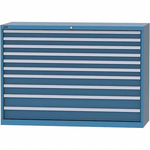 LISTA - 10 Drawer, 84 Compartment Bright Blue Steel Modular Storage Cabinet - Apex Tool & Supply
