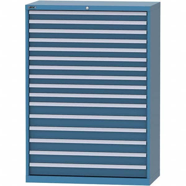 LISTA - 16 Drawer, 84 Compartment Bright Blue Steel Modular Storage Cabinet - Apex Tool & Supply