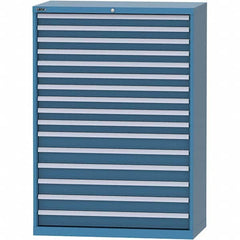 LISTA - 16 Drawer, 84 Compartment Bright Blue Steel Modular Storage Cabinet - Apex Tool & Supply