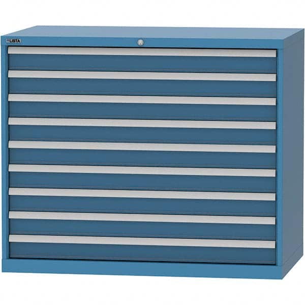 LISTA - 9 Drawer, 99 Compartment Bright Blue Steel Modular Storage Cabinet - Apex Tool & Supply