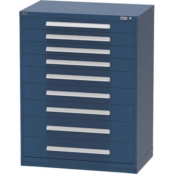 Vidmar - 9 Drawer Bright Blue Steel Modular Storage Cabinet - Apex Tool & Supply