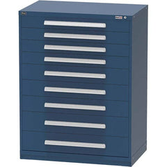 Vidmar - 9 Drawer Bright Blue Steel Modular Storage Cabinet - Apex Tool & Supply
