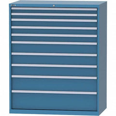 LISTA - 10 Drawer, 216 Compartment Bright Blue Steel Modular Storage Cabinet - Apex Tool & Supply