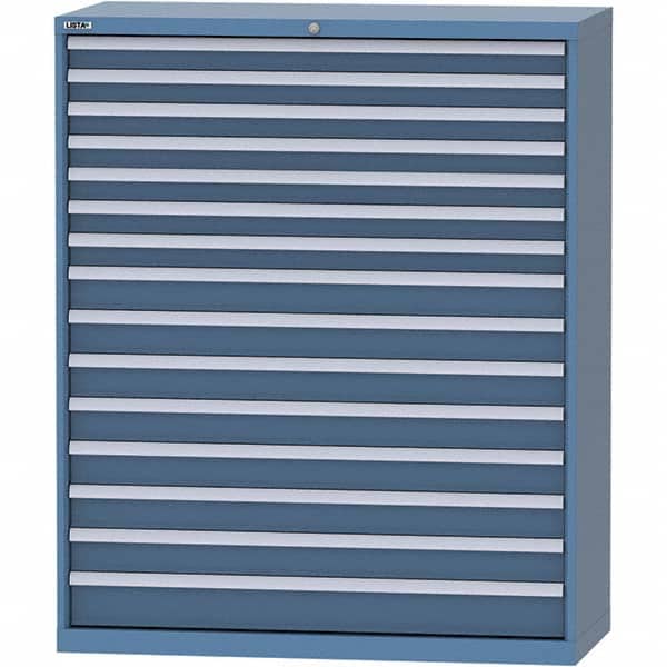 LISTA - 15 Drawer, 99 Compartment Bright Blue Steel Modular Storage Cabinet - Apex Tool & Supply