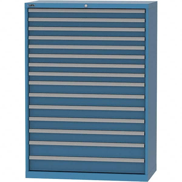 LISTA - 15 Drawer, 84 Compartment Bright Blue Steel Modular Storage Cabinet - Apex Tool & Supply