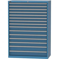 LISTA - 15 Drawer, 84 Compartment Bright Blue Steel Modular Storage Cabinet - Apex Tool & Supply