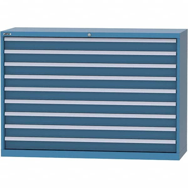 LISTA - 9 Drawer, 84 Compartment Bright Blue Steel Modular Storage Cabinet - Apex Tool & Supply