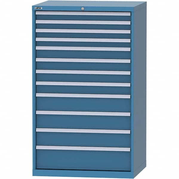LISTA - 12 Drawer, 84 Compartment Bright Blue Steel Modular Storage Cabinet - Apex Tool & Supply