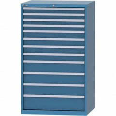 LISTA - 12 Drawer, 84 Compartment Bright Blue Steel Modular Storage Cabinet - Apex Tool & Supply