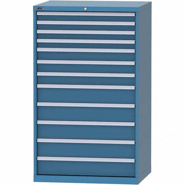 LISTA - 12 Drawer, 84 Compartment Bright Blue Steel Modular Storage Cabinet - Apex Tool & Supply