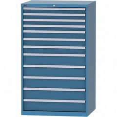 LISTA - 12 Drawer, 84 Compartment Bright Blue Steel Modular Storage Cabinet - Apex Tool & Supply