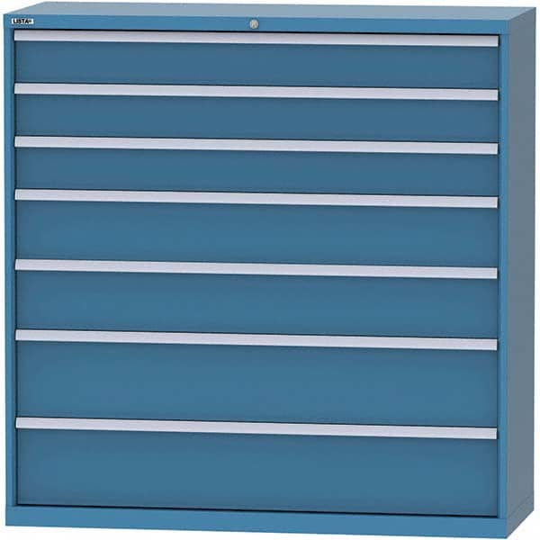 LISTA - 7 Drawer, 84 Compartment Bright Blue Steel Modular Storage Cabinet - Apex Tool & Supply