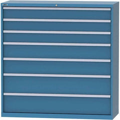 LISTA - 7 Drawer, 84 Compartment Bright Blue Steel Modular Storage Cabinet - Apex Tool & Supply