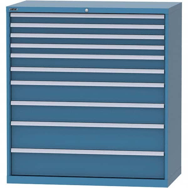 LISTA - 10 Drawer, 96 Compartment Bright Blue Steel Modular Storage Cabinet - Apex Tool & Supply