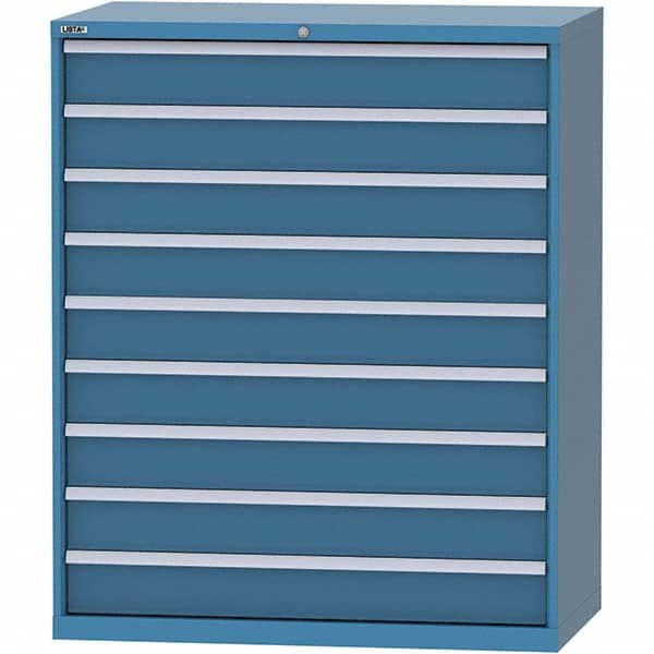 LISTA - 9 Drawer, 159 Compartment Bright Blue Steel Modular Storage Cabinet - Apex Tool & Supply
