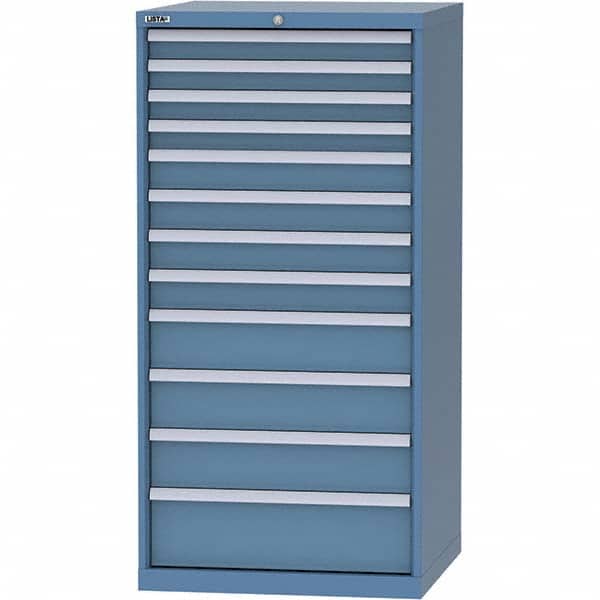LISTA - 12 Drawer, 124 Compartment Bright Blue Steel Modular Storage Cabinet - Apex Tool & Supply