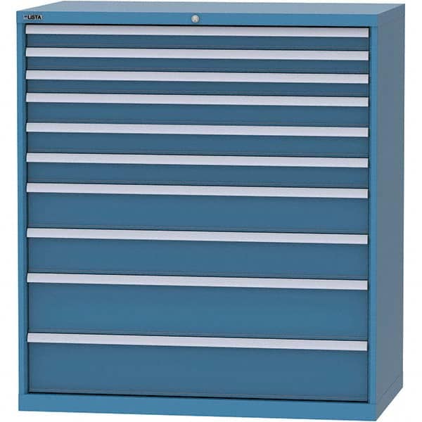 LISTA - 10 Drawer, 159 Compartment Bright Blue Steel Modular Storage Cabinet - Apex Tool & Supply