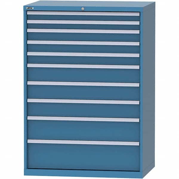 LISTA - 10 Drawer, 99 Compartment Bright Blue Steel Modular Storage Cabinet - Apex Tool & Supply