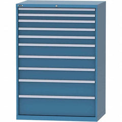 LISTA - 10 Drawer, 99 Compartment Bright Blue Steel Modular Storage Cabinet - Apex Tool & Supply