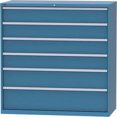 LISTA - 6 Drawer, 84 Compartment Bright Blue Steel Modular Storage Cabinet - Apex Tool & Supply