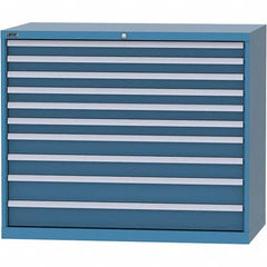 LISTA - 10 Drawer, 99 Compartment Bright Blue Steel Modular Storage Cabinet - Apex Tool & Supply