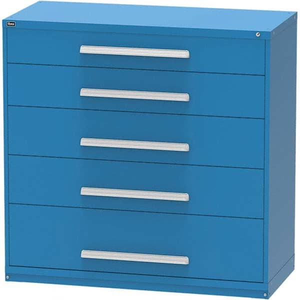 Vidmar - 5 Drawer, 45 Compartment Bright Blue Steel Modular Storage Cabinet - Apex Tool & Supply